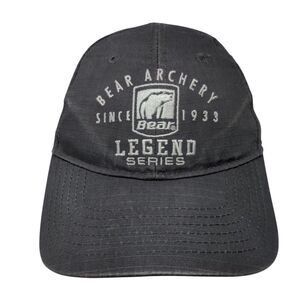 Bear Archery Since 1933 Legend Series Strapback Hat Gray OSFA Adjustable 6 Panel